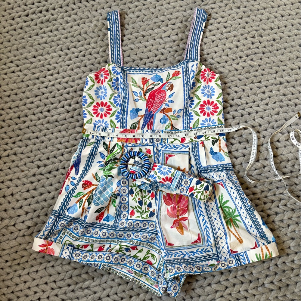 FARM Rio Multicolor Patchwork Floral Print Romper - Picture 6 of 8